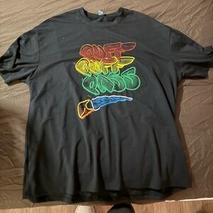 SHEIN Black Tee with Colorful Graphic